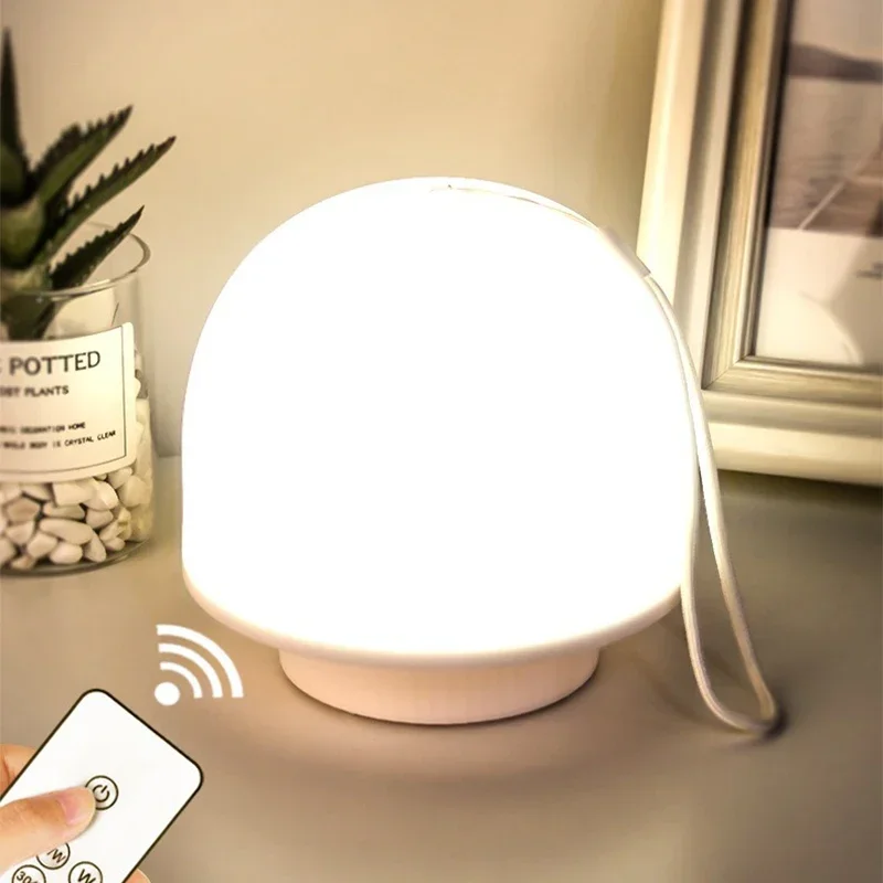 Portable LED Night Light Dimmable Remote Charging Desktop Night Lamp Bedroom Bedside Lithting Decor Touch Reading LED Table Lamp