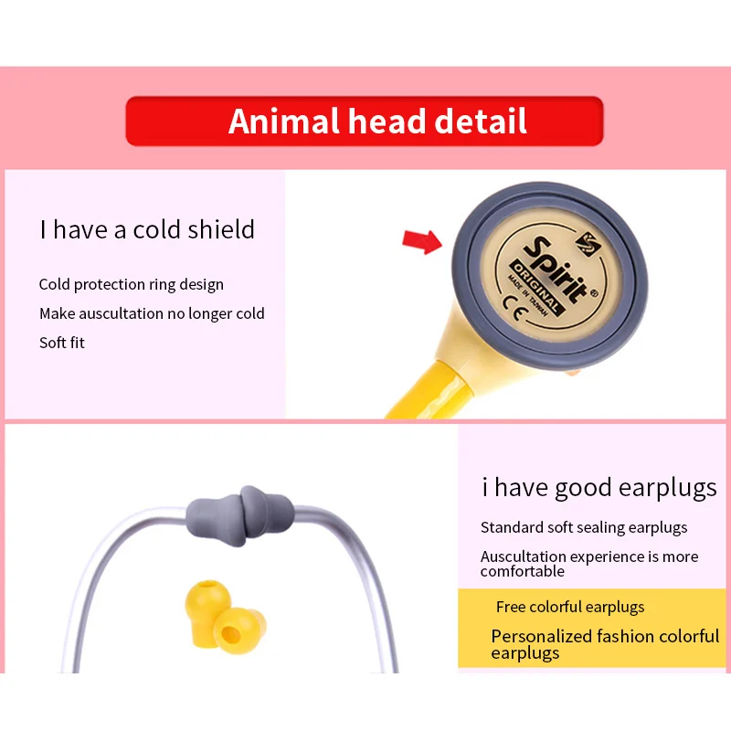 Spirit Stethoscope 606 Professional Animated Cute Pediatric Changeable Single Head Fetal Child Children Stethoscope Health Care