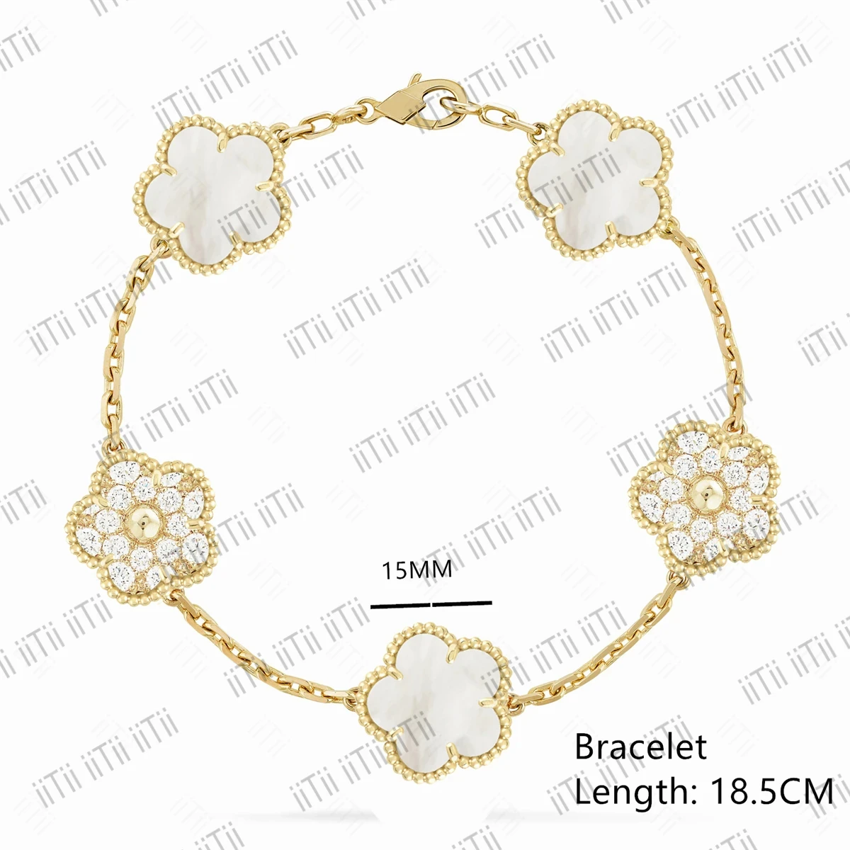 High Quality Fashion 925 silver Vca Jewel-Set Gold Bracelet Banquet Partner