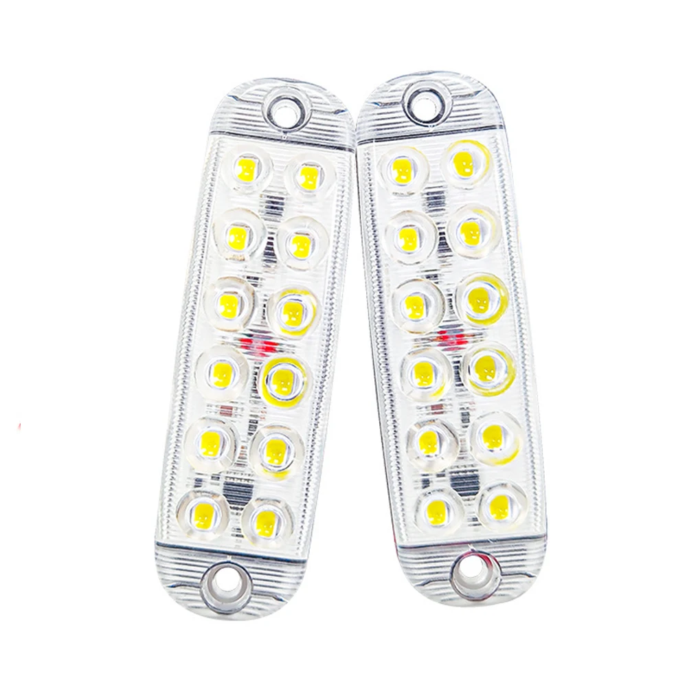 2pcs 12 LED Lorry Strobe Warning Lights 12-80V Truck Signal Lights Warning Lights Clearance Lights