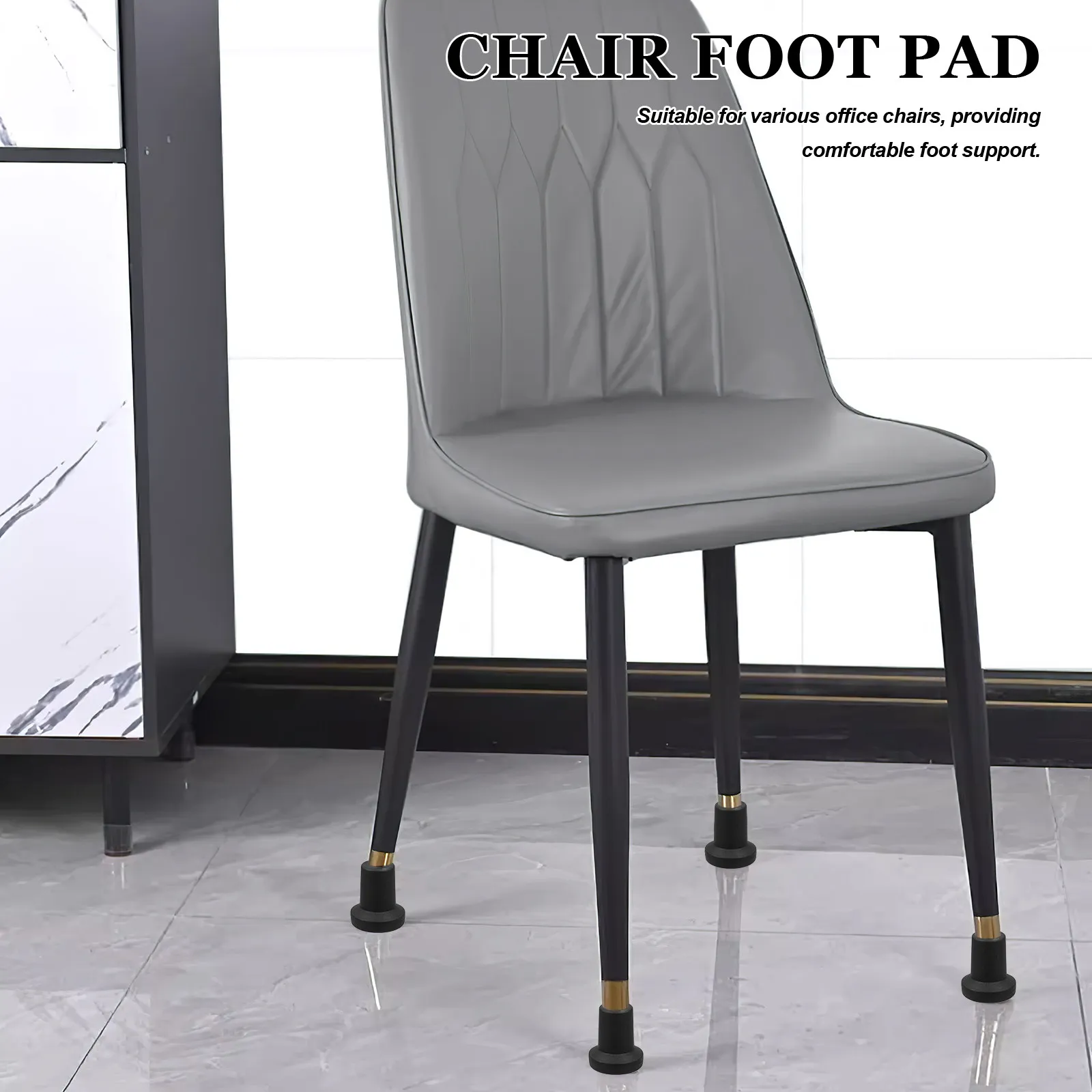 6Pcs Office Chair Feet Fixed Plastic Foot Pads Nonslip Plug- Chair Replacement Levelers Floor Scratch Protection