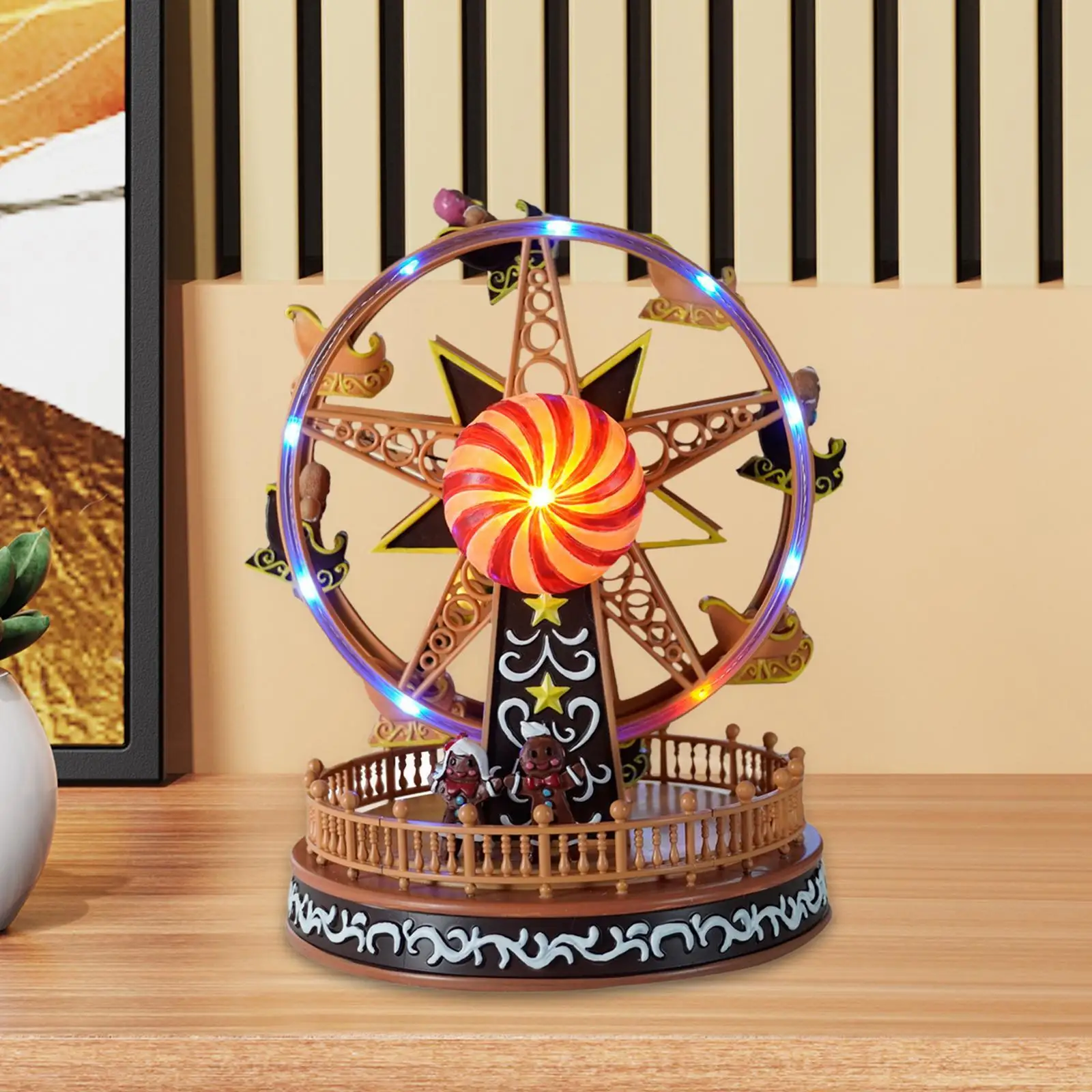 

Rotating Ferris Wheel Ornament Music Box for Christmas Party Tabletop Office