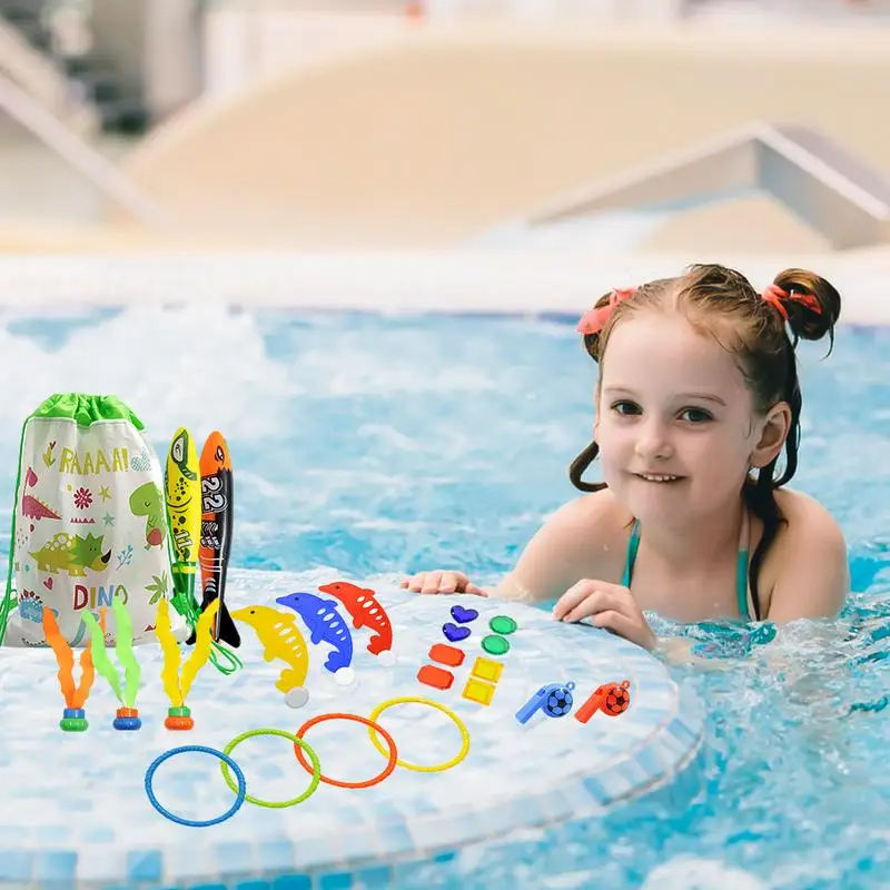 Tauchspielzeug Buntes Set Schwimmspielzeug Poolspielzeug für Unterwasser-Tauchtraining Kinderspielzeug zum Schwimmen Unterwasserbecken