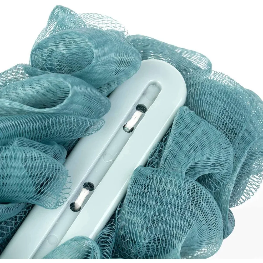 Sikat Punggung untuk Mandi, Sikat Mandi dengan Gagang Panjang Anti-Selip, Pembersih Punggung dari Jaring Nilon Lembut, Loofah untuk Mandi