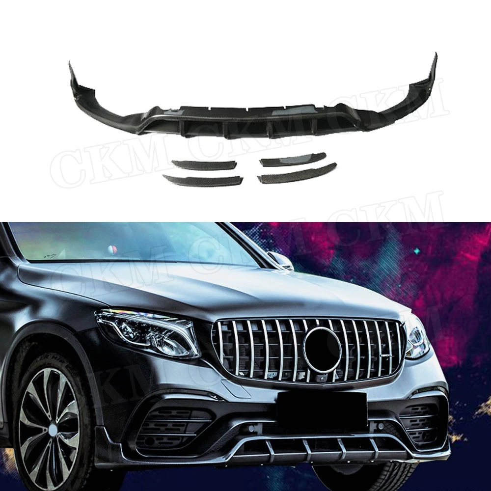 

Carbon Fiber Front Lip Spoiler Canard Splitters for Benz GLC Class Coupe W253 C253 2016 - 2019 Not For Original GLC63 Bumper