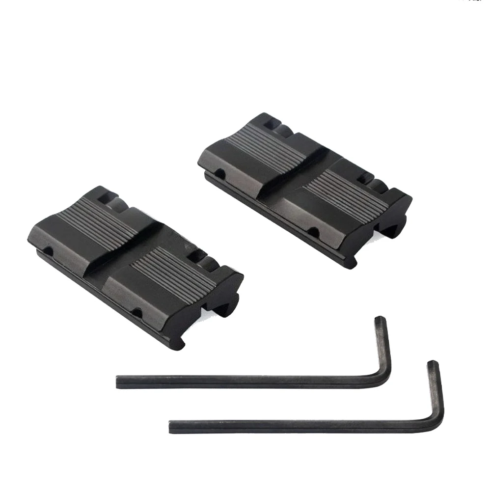 2pcs/set Scope Adapter Mount Base 11mm Dovetail To 20mm Weaver Picatinny Rail Mount Converter 9.5mm -10mm Dovetail