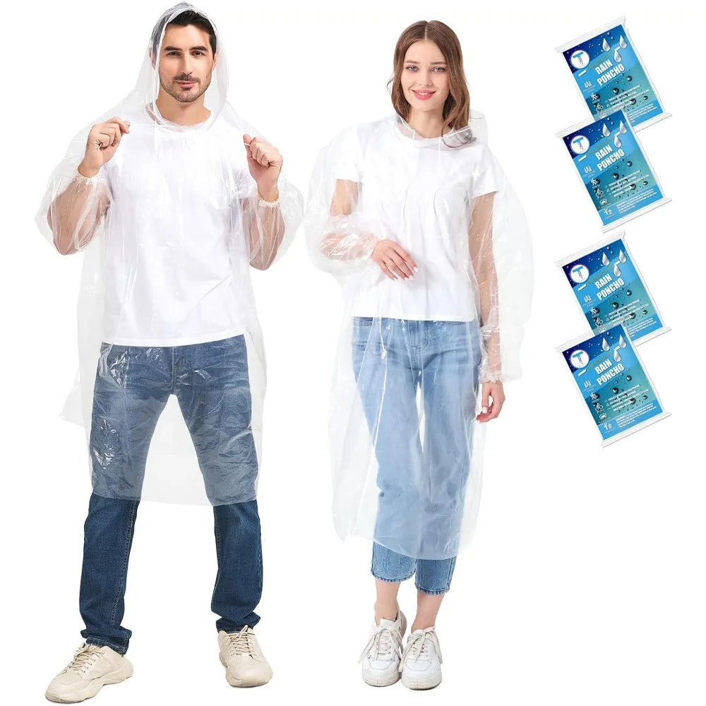 عائلة عباءات المطر للاستعمال مرة واحدة 6 عبوات/بالغين 4-10 عبوات/أطفال 6 عبوات-50% أكثر سمكًا مع الأكمام #1