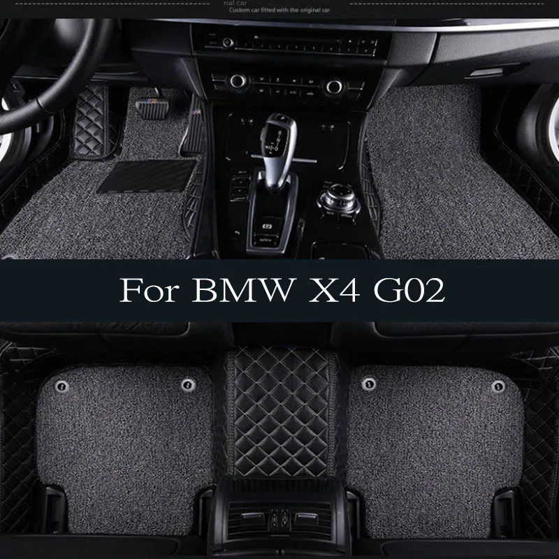 

Car Floor Mats For BMW X4 G02 MK2 2019~2022 Rug Covers Leather Luxury Mat Anti Dirt Pad Carpet Car Accessories Interior Parts