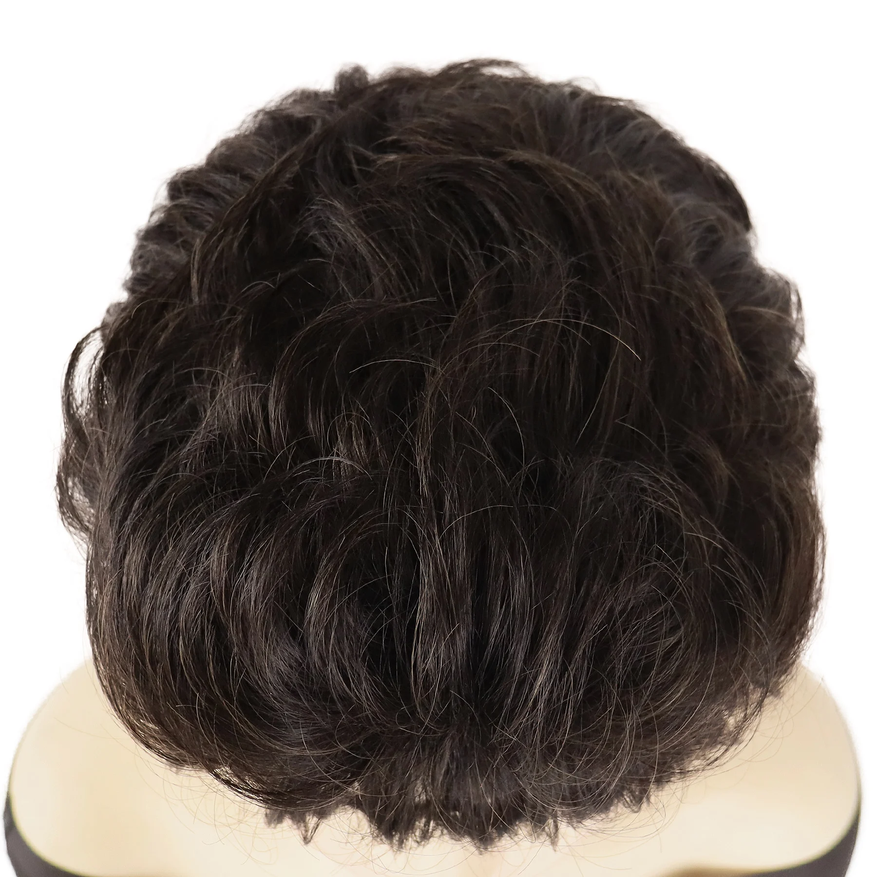 GNIMEGIL شعر مستعار اصطناعي قصير مجعد أنيق للارتداء اليومي زي تنكري شعر مستعار للأم شعر بني طبيعي شعر مستعار نسائي ذو مظهر جميل #4