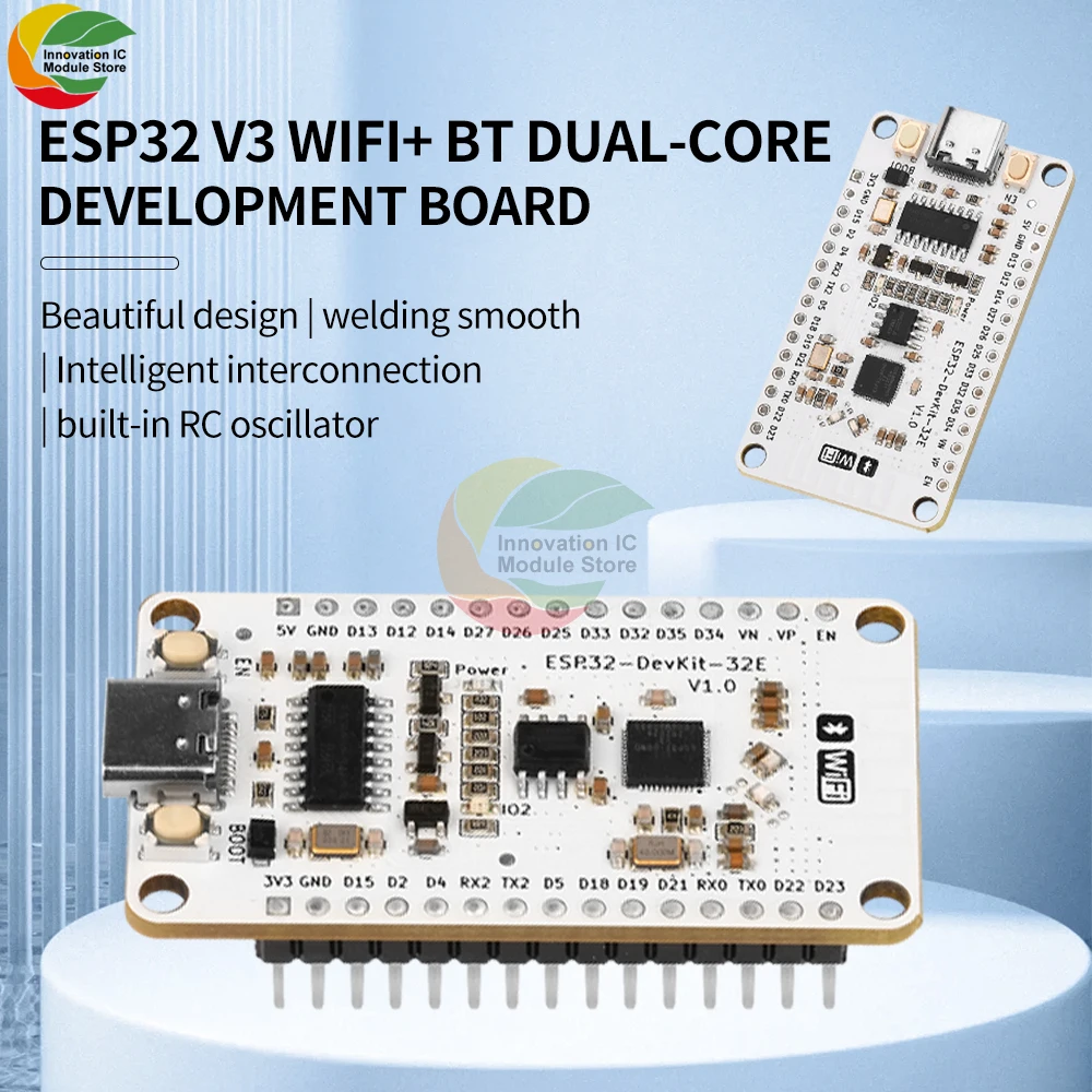 Type-C ESP32-DevKit-32E Core Board Wifi Bluetooth-compatible Dual Core Development Board Module With Built-In Esp32 V3 Chip 4MB