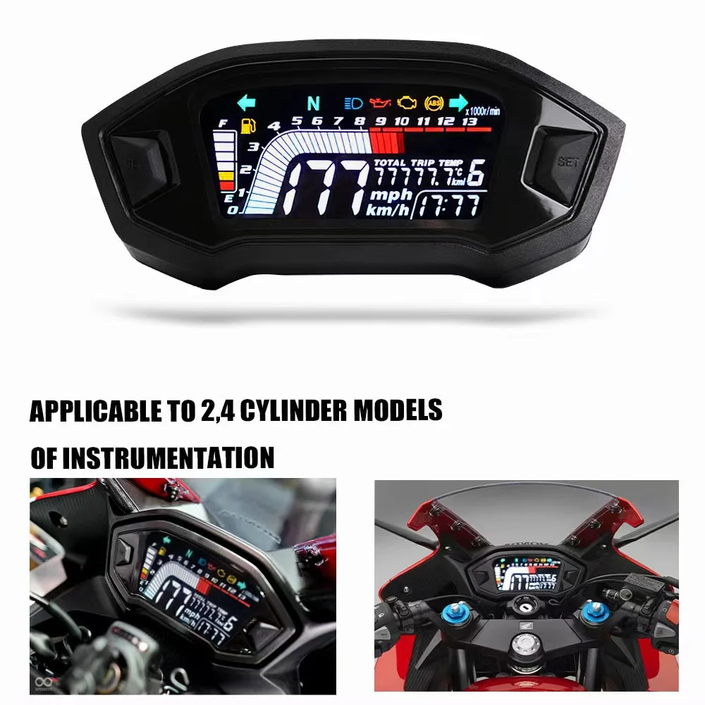 Motorcycle Digital Dash Universal Digital Board 13RPM Motorcycle LCD Speedometer Odometer Tachometer for Honda MSX125 2013-2019