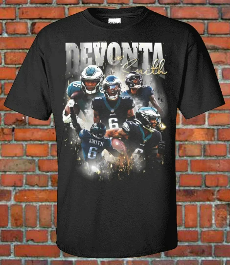 DeVonta Smith 90s Style Bootleg Rap Tee Phila. football Jalen Hurts Philly WR