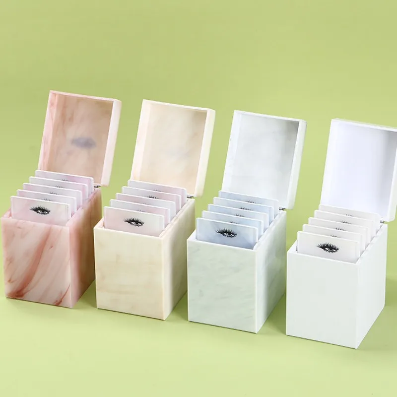 

5-слойная акриловая коробка для хранения ресниц, наращивание ресниц, закрытый дисплей с 5 поддонами, держатель для поддона клея для ресниц