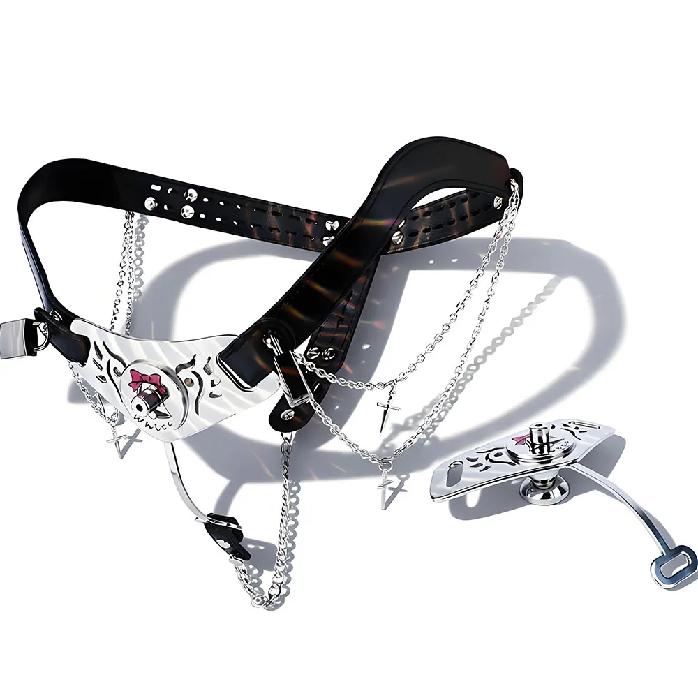 FRKO Fufu Clip Sissy Flat Inverted Chastity Cage With Bondage Lock Belt Male Chastity Pants Invisible Wear Erotic Sex Toys Men