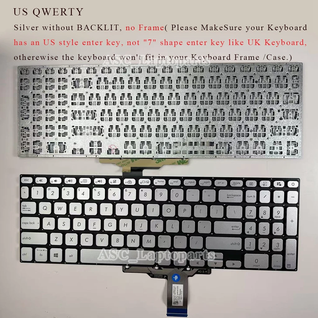 qwerty7様 New US QWERTY Keyboard for ASUS VivoBook 17 X712 X712DA X712FB