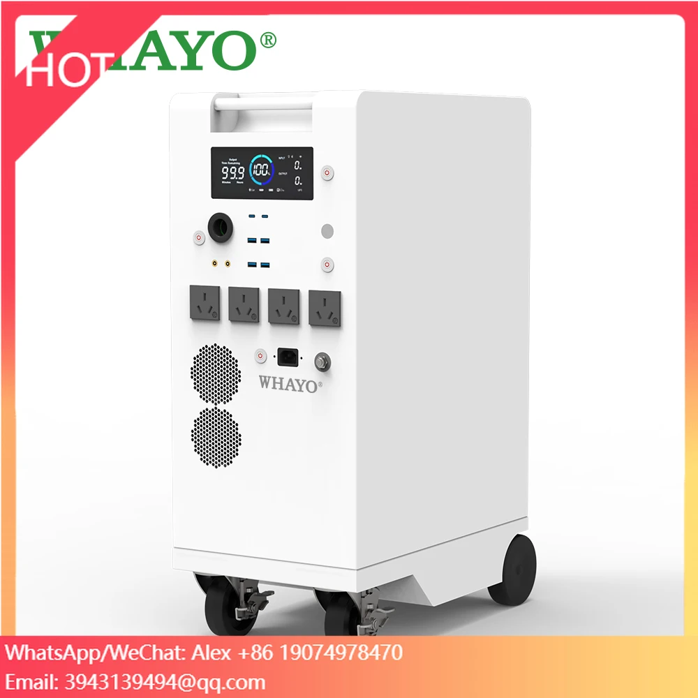 

Whayo Portable Solar Charging Power Station 5KW 5kWh LiFePO4 Battery Bank Home Outdoor Emergency Generator With Multiple Ports