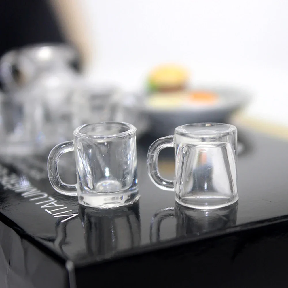 8 Stuks 1/12 Poppenhuis Miniatuur Hars Wijnglazen Mini Water Cup Theekopje Mok Speelgoed Voor Poppenhuis Accessoires Decoratie Ob11