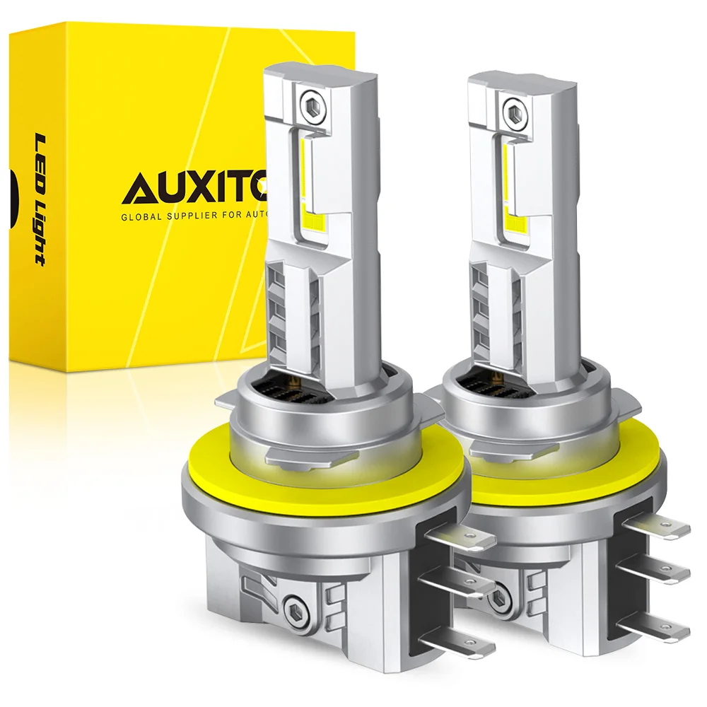 AUXITO 2szt H15 Żarówki LED CANBUS 6500K Białe 30000LM Samochodowe światła drogowe LED DRL z wentylatorem chłodzącym Bez błędów