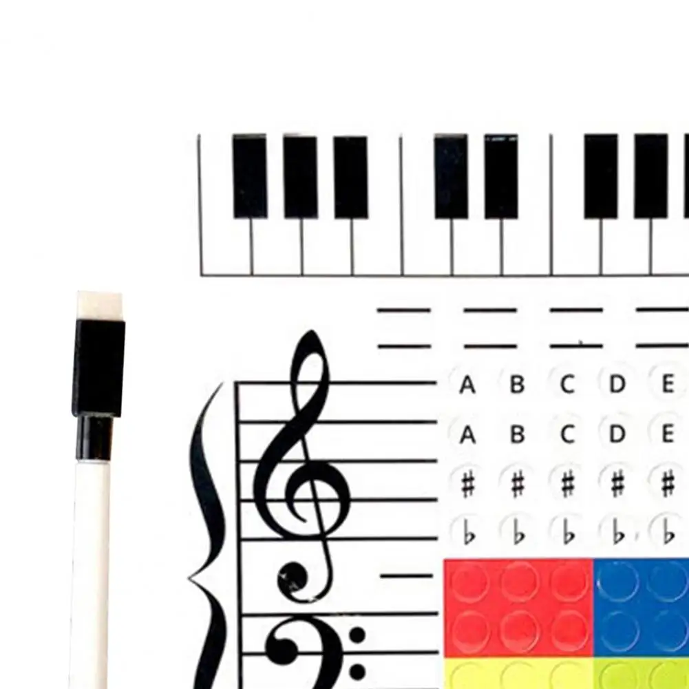 1 Set Music Grand Staff Dry Erase Magnetic Whiteboard Erasable Paper Enjoyable Musical Instruction Whiteboard Toy for Kids