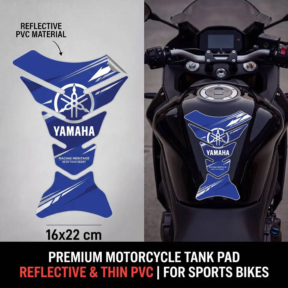 

FOR YAMAHA Motorcycle PVC Tank Pad Tank Cap Protector Racing Sticker Universal