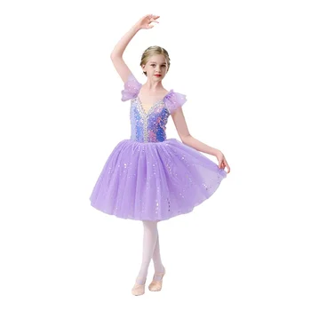 Girls Sequin Ballet Dance Dress 5 Girls' Dance Dresses, Children's Ballet Dresses, Girls' Sequin Ballet Dresses, Campus Programs, Stage Performance Costumes 5