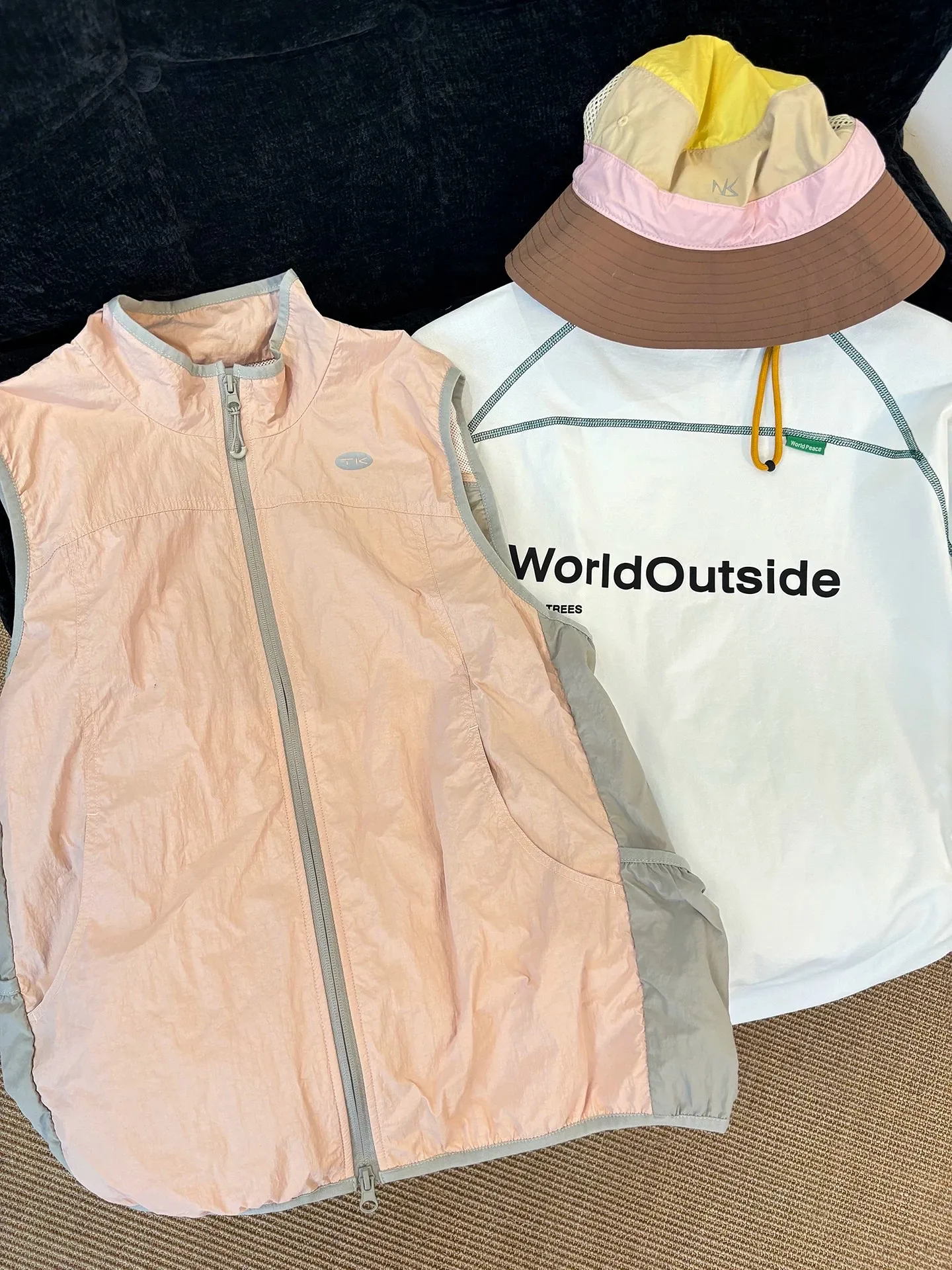 Outdoor Casual Men's Vest Purple Vine Grey Patchwork Quick Dry Multi Pocket Layered Wear Sports Style Lightweight Jacket