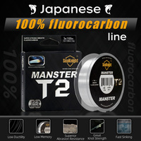 SeaKnight Brand MANSTER T2 Series 100% Fluorocarbon Fishing Line 100M, Carbon Fiber Line 3-35LB Upgrade Sinking Line Sea Fishing