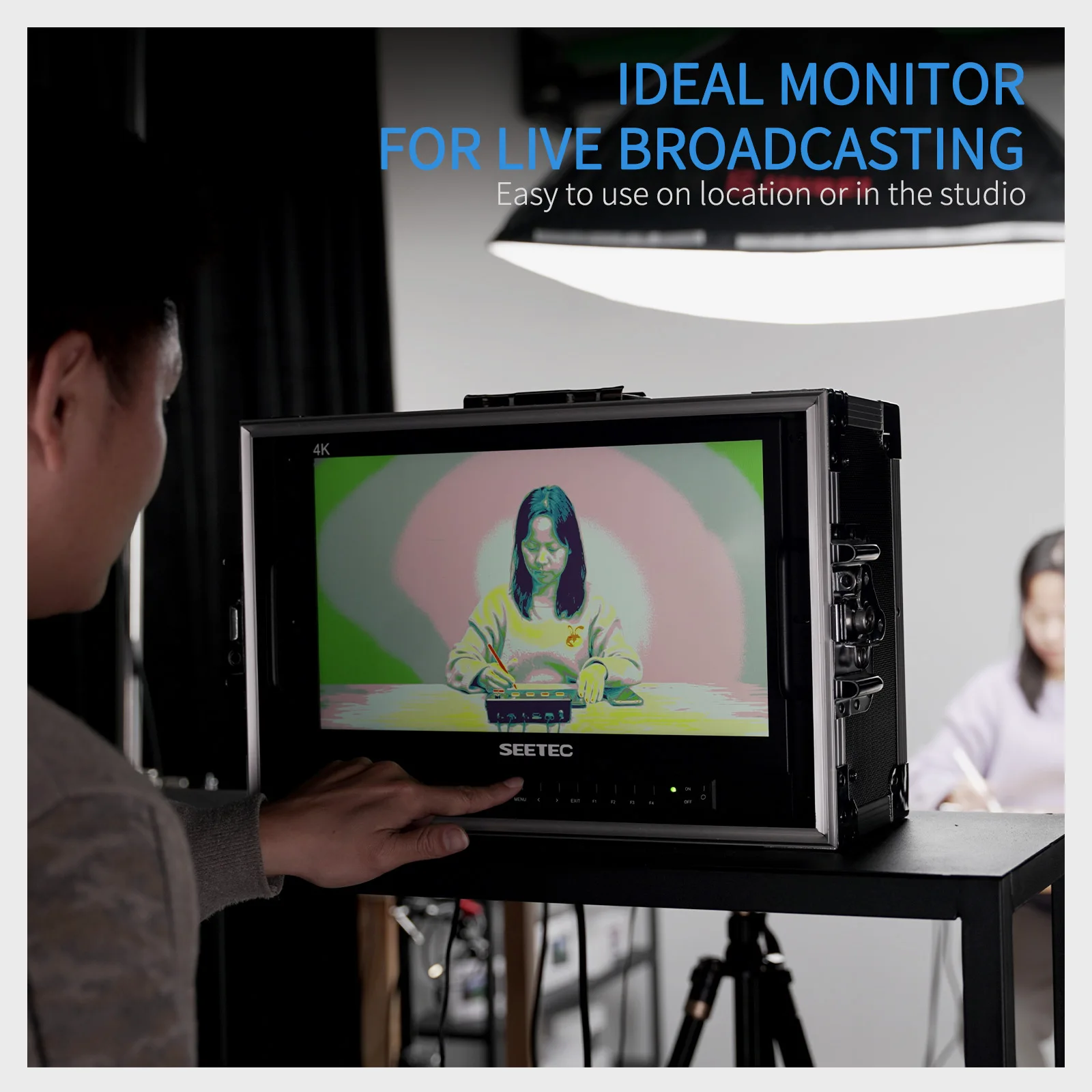 SEETEC 휴대용 라이브 스트리밍 방송 디렉터 모니터, ATEM 미니 믹서 프로용, ATEM156-CO 15.6 인치, 4K HDMI 멀티뷰