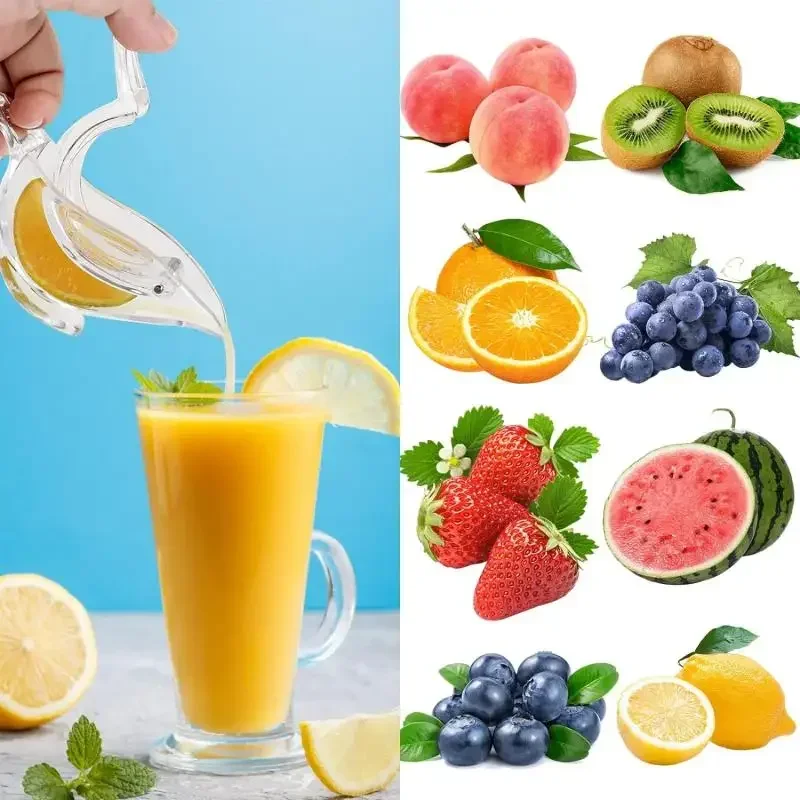 3/2/1PC Kitchen Home Slip Tool Press Squeeze Fruit Mini Manual Juicer Bird Shape Transparent Portable Orange Lemon Manual Juicer