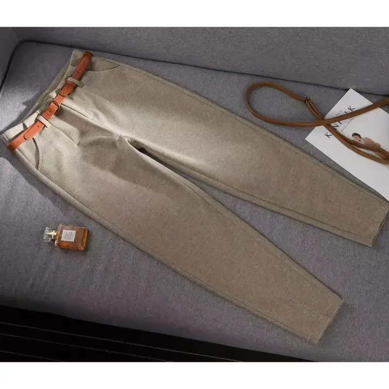 Spring Winter High Waist Pants Women Korean Style Women Trousers With Belted Slim Harem Pants Female Long Pants Y2k Clothes