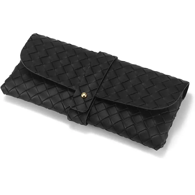 Woven Pattern Glasses Case New High-quality Storage Bags Black White Leather Sunglasses Case Suitable For Various Sizes