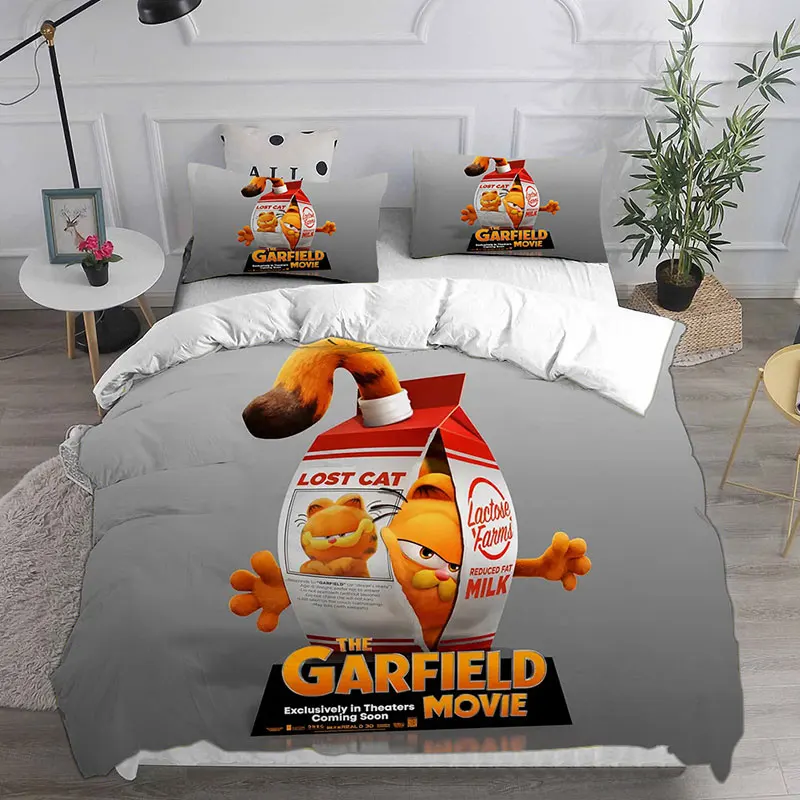 Imagem -06 - Conjuntos de Cama do Filme Garfield Edredom Colcha Capa de Edredom Fronha 23 Peças Conjuntos de Crianças e Adultos Tamanho