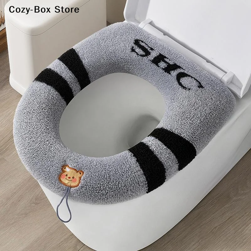 [ZY]1Pcs Soft Warmer Washable Bathroom Toilet Seat Cover Mat Cover Pad Cushion Seat[ZY] view 3