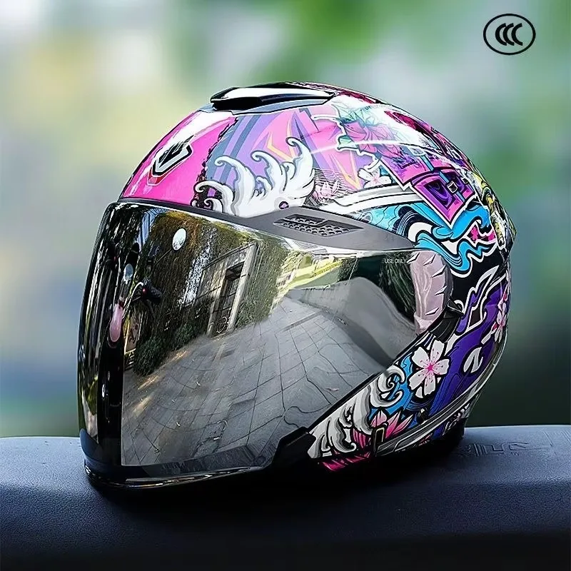 Motorcycle Locomotive Vintage Cruise Summer Sunscreen Three Quarters Helmet Half Helmet Casco Moto Cascos Para Moto Casco Moto