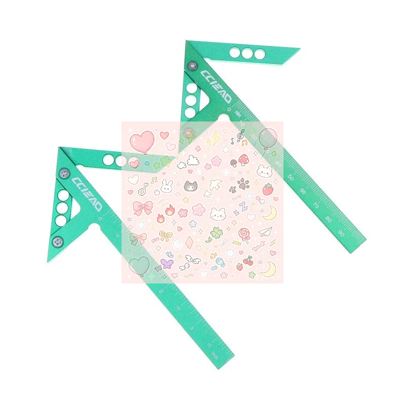 Aluminum Alloy Center Finder Line Gauge Angle Marking Ruler 45/90 Degrees Angle Ruler For Carpenter Marking Measurement Tool