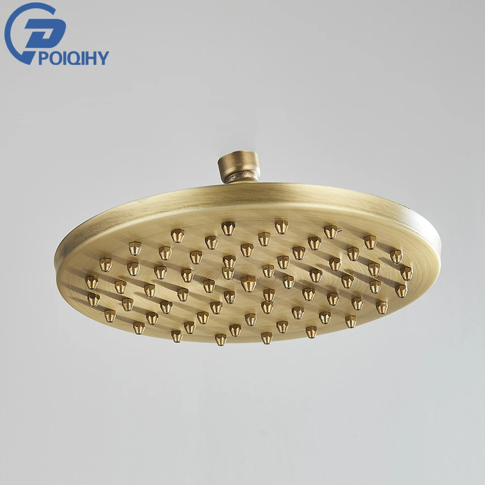 POIQIHY Brass Golden Rainfall Shower Head Shower Faucet Head Bathroom Replace Rain Showerhead Antique Brass Showerhead Accessory image 3