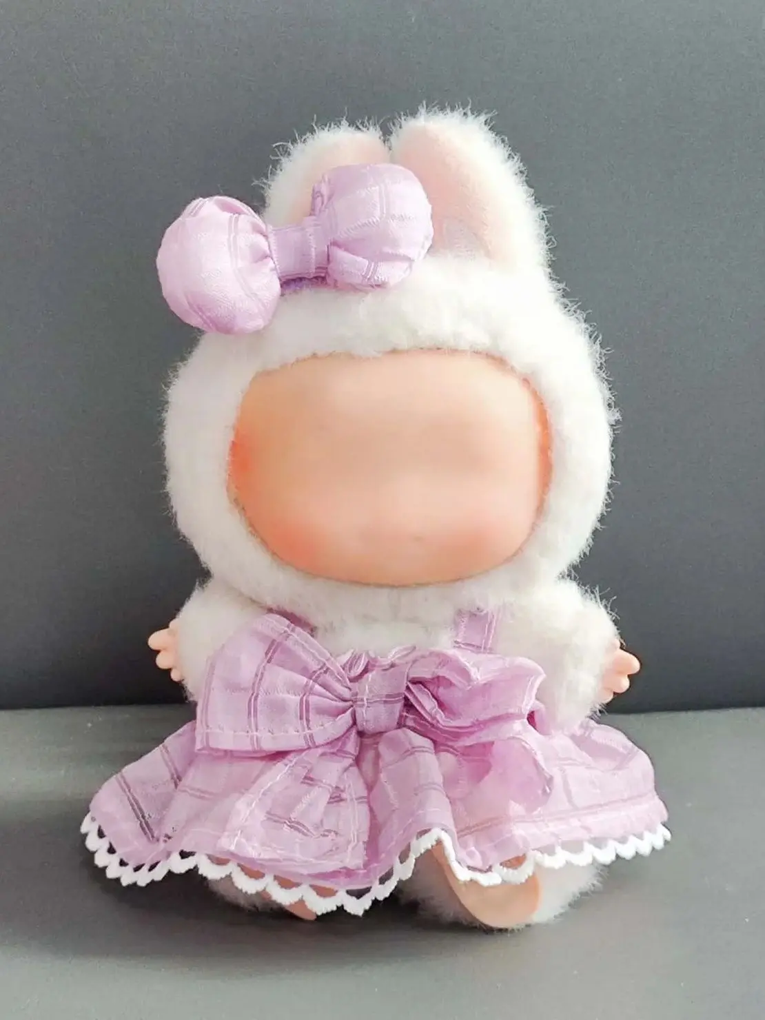 Для сидения, одежда Labubu, сладкая конфетная юбка свежих цветов и соломенная шляпа, одежда Labubu в сельском стиле