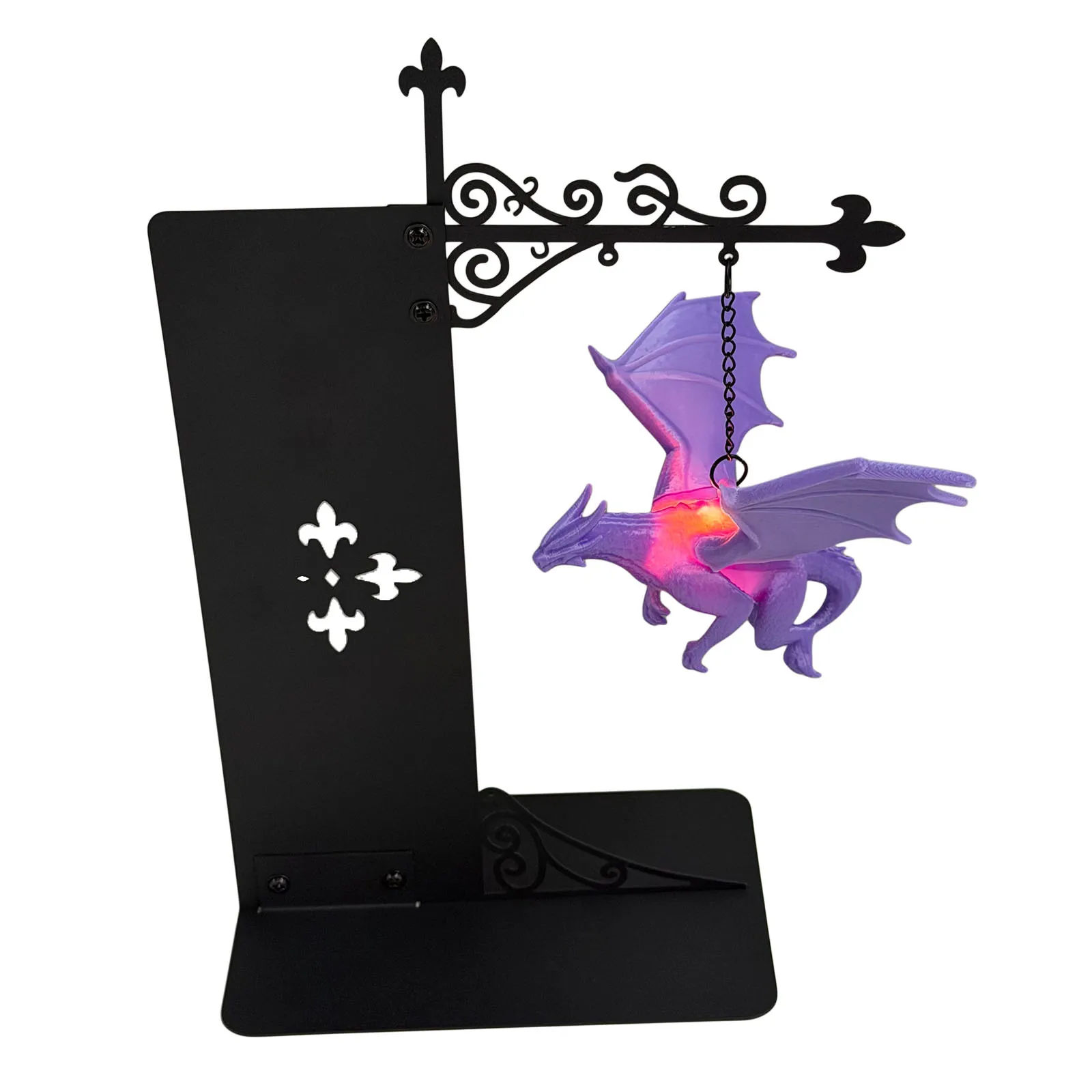 Dragon Book Nook Light Warm LED Night Lamp Fantasy Bookshelf Decor Metal Reading Corner Creative Bookends Light
