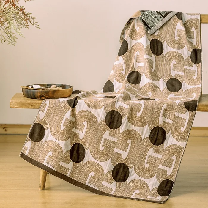 

New Class a Cotton Xinjiang Long-Staple Cotton Jacquard Gauze plus-Sized Bath Towel AB Pattern