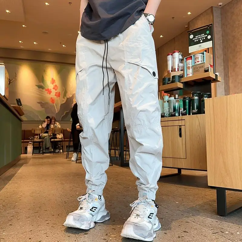 

Летние мужские повседневные брюки-карго 2025: тонкие, для активного отдыха, свободного кроя, молодежные, с антимикробной пропиткой