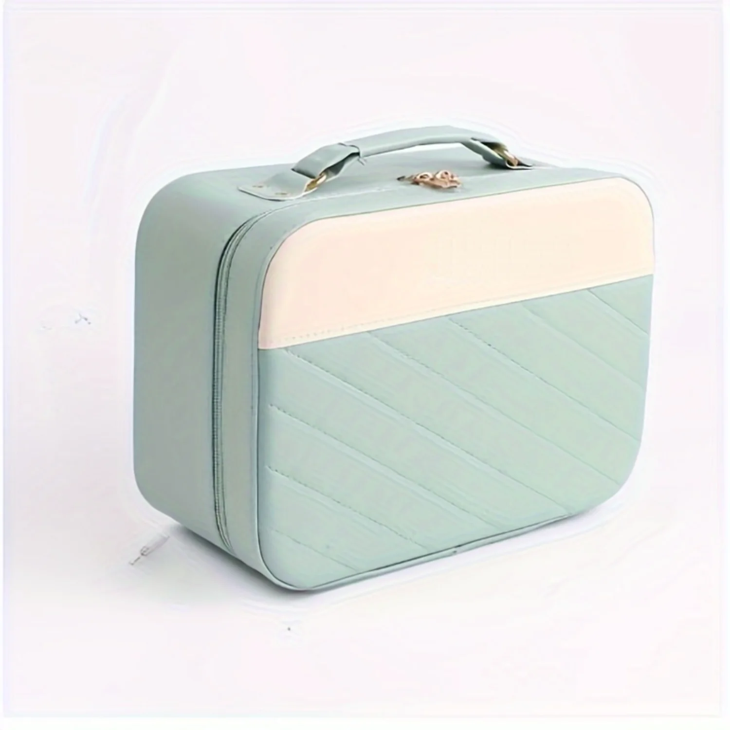 Makeup Case With Handle Large Capacity Zipper Cosmetic Suitcase Travel Organizer For Makeup  Girls And Women