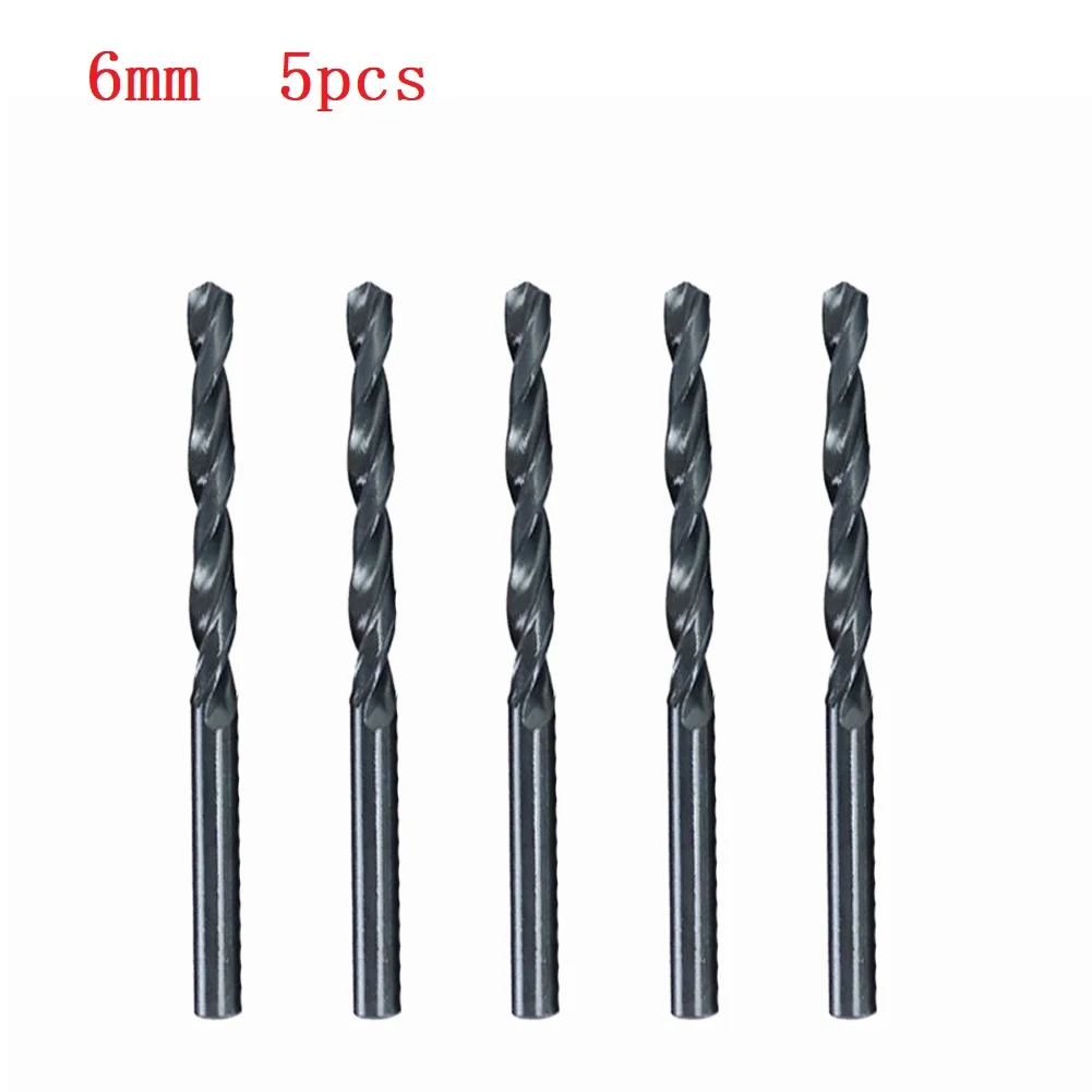 5pcs 3-8mm HSS Drill Bit Set Straight Shank Drill Bit Hole Cutter For Metal Stainless Steel Wood Metal Drilling Woodworking Tool