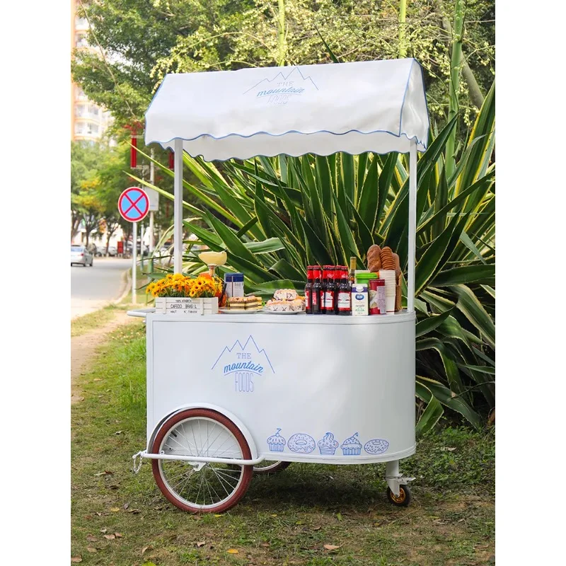 

Outdoor mobile stall truck, coffee night market snack food shopping mall, promotion float market handcart