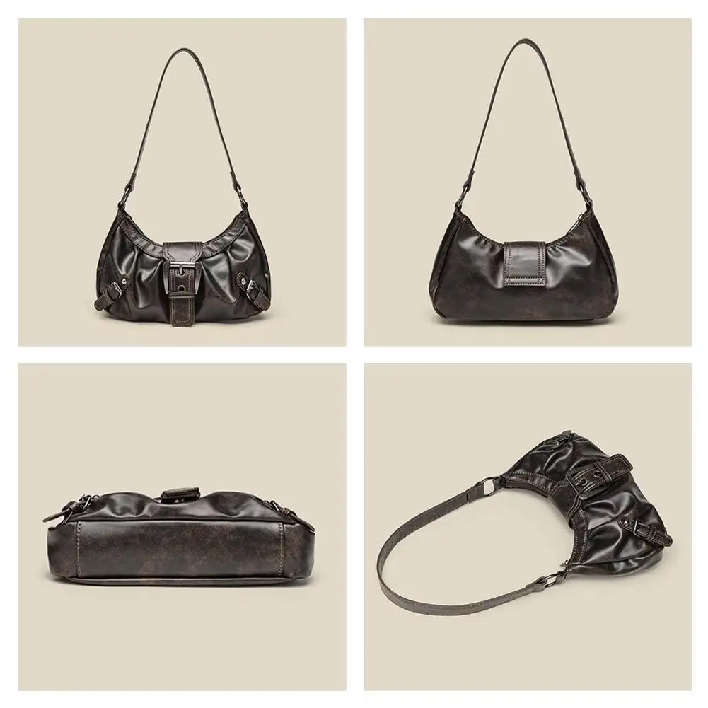 Y2K Retro Plissierte Hobo-Schultertasche für Damen, Bestseller im Maillard-Stil, Unterarmtasche, Clutch-Handtasche für Reisen, Arbeit und Shopping – Detail 30