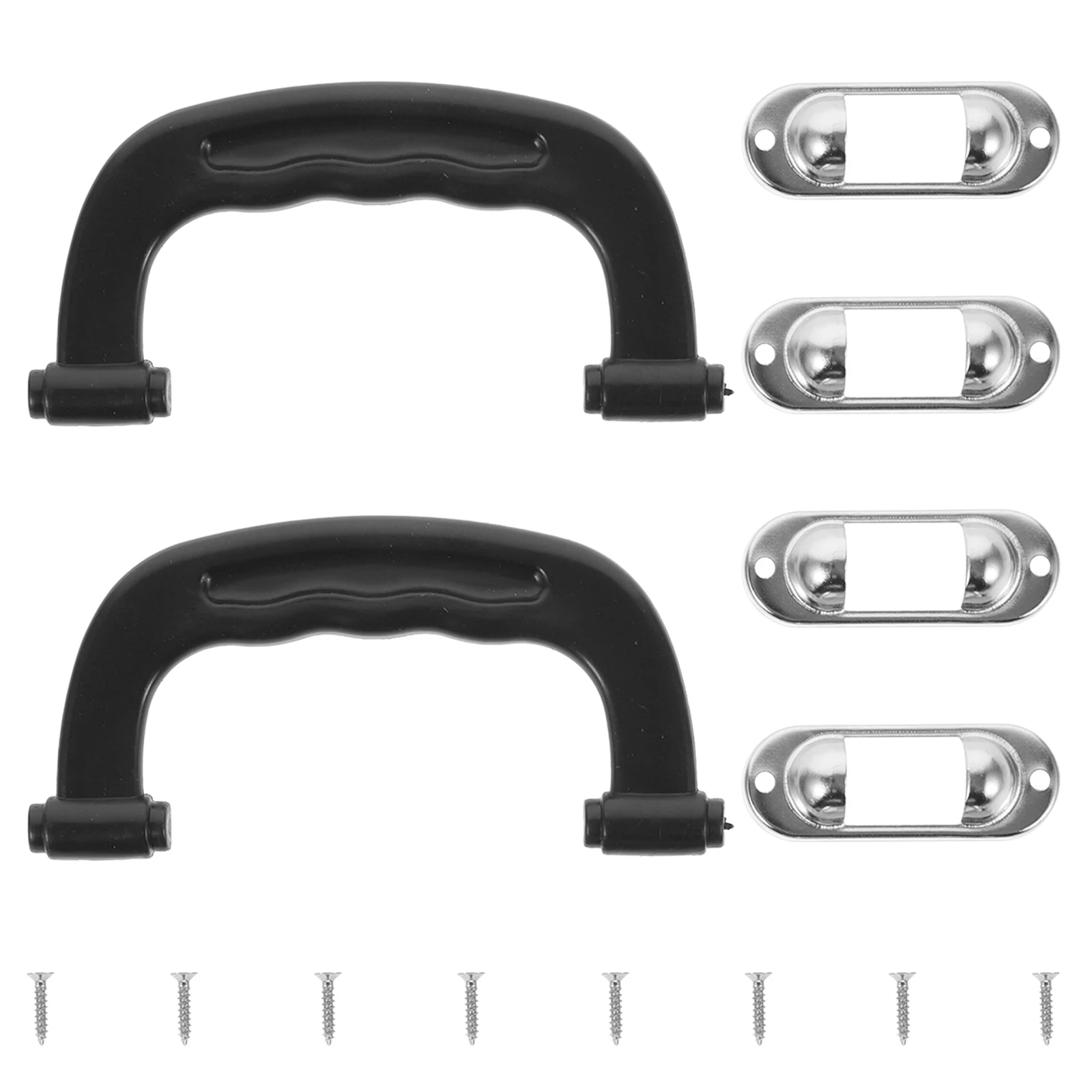 

2pcs Black Bag Handles Plastic Metal Luggage Carry Handles Replacement Suitcase Handle Packaging Hardware Accessories