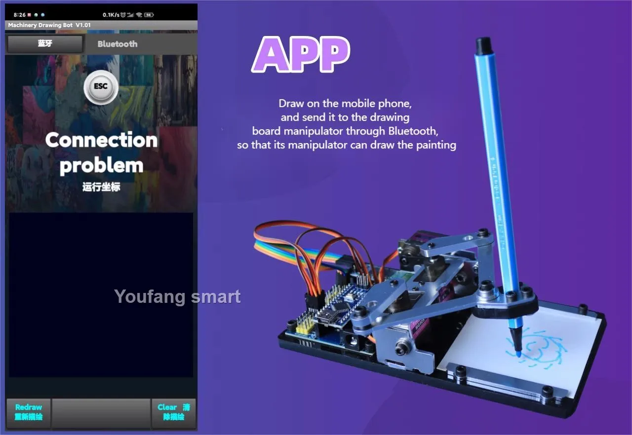 Drawbot Roboter MG90S Manipulator Artboard Bots APP Zeichenmaschine für Arduino Roboter DIY Kit für NANO programmierbarer Roboterstarter – Detail 6