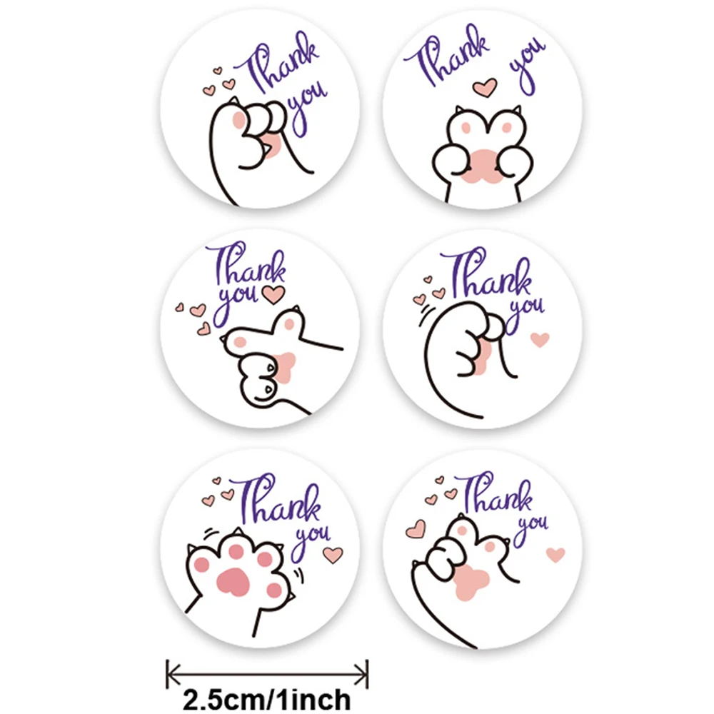 100-500pcs Cartoon Thank You Seal Sticker New Style Festival Manual Diy Decorate Sealing Sticker Thank You Label