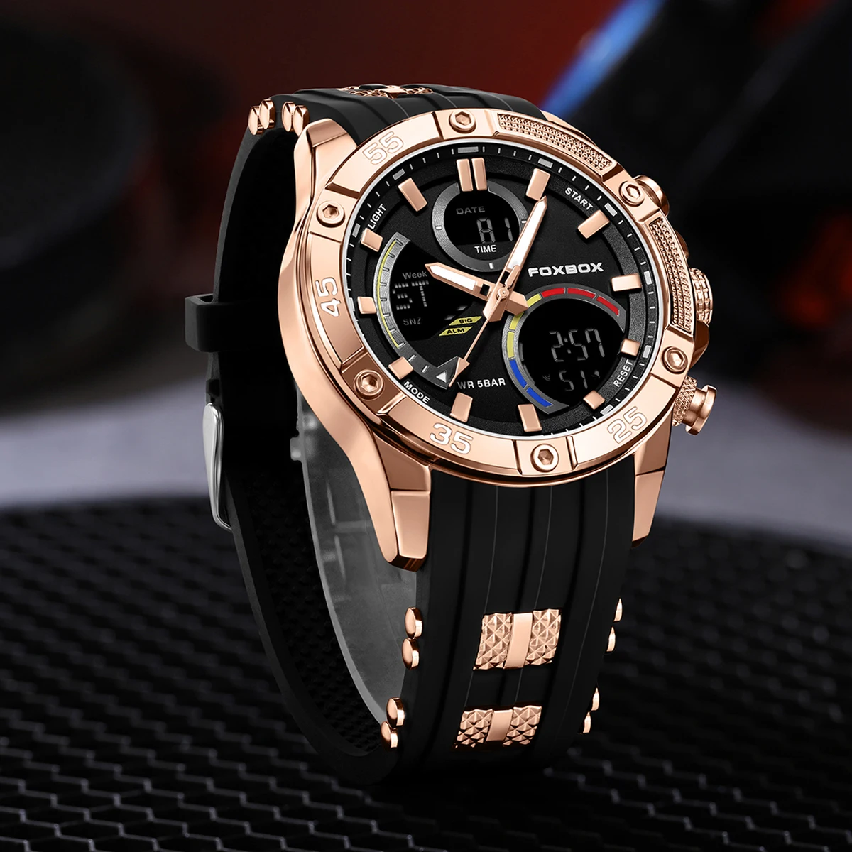 FOXBOX Fashion Waterproof Watch For Men Classic Military Silicone Watch Men Top Brand Luxury Sports Men's Quartz Wristwatches