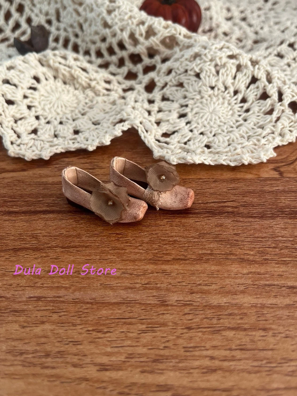 

2026 Dula Doll Handmade vintage small leather shoes with square toe for Blythe Landoudou Landazz ob24 ob22 Dolls