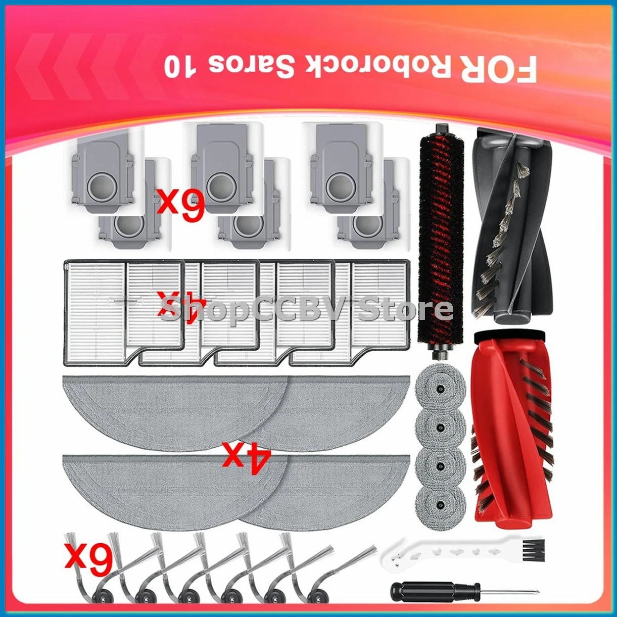 29 Pack Accessories Kit for Saros 10 Robot Vacuum,These Replacement Parts are Compatible-A50M